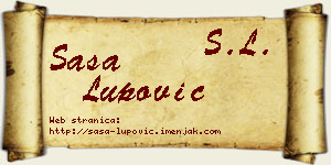 Saša Lupović vizit kartica